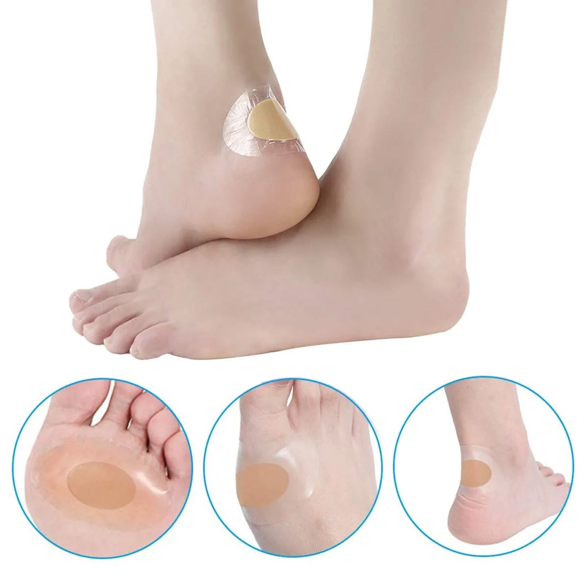 20 Pcs Blister Plasters Invisible Heel Blister Prevention Cushion with Adhesive Foam Bandage Moleskin for Heel Foot Toe and Guard Skin