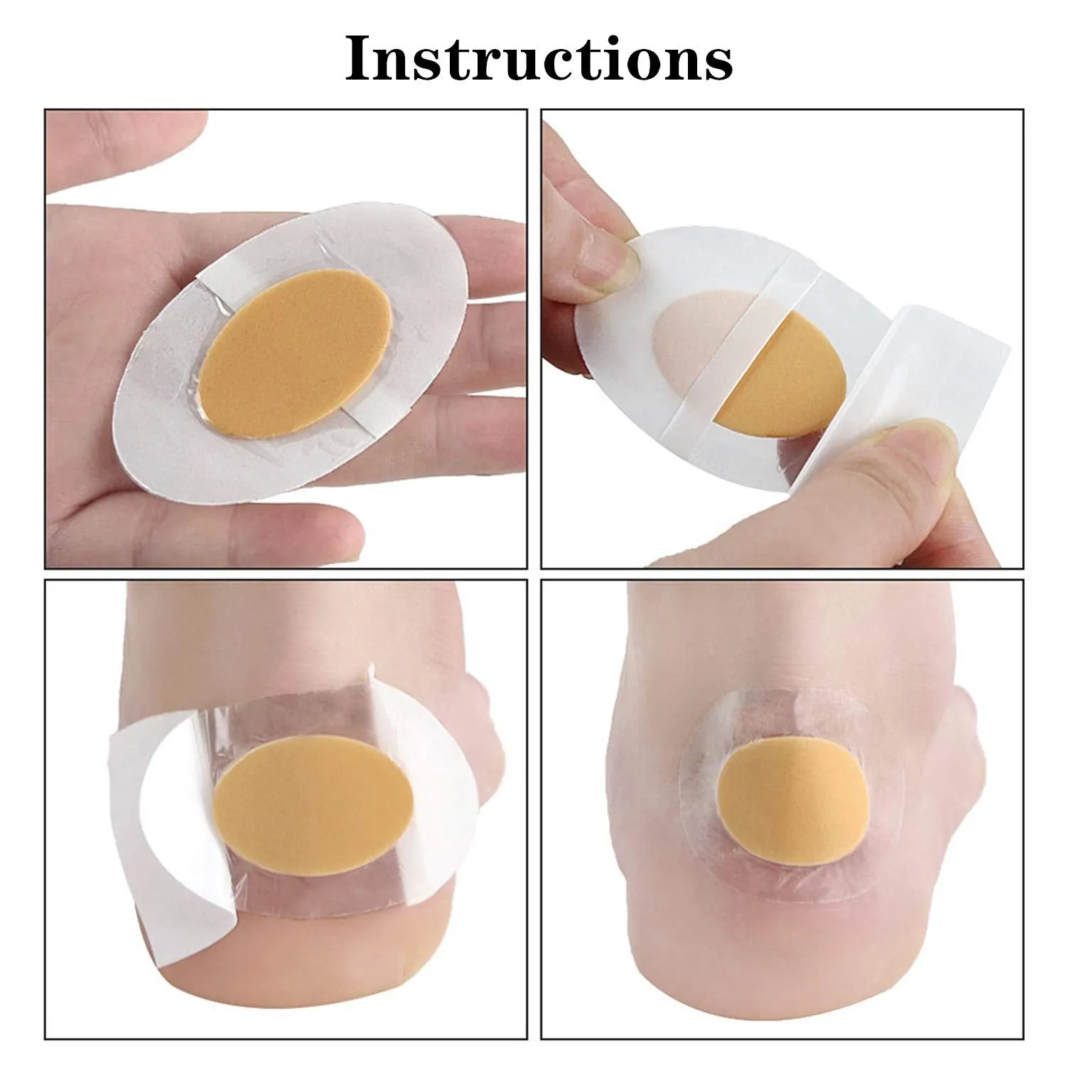 20 Pcs Blister Plasters Invisible Heel Blister Prevention Cushion with Adhesive Foam Bandage Moleskin for Heel Foot Toe and Guard Skin
