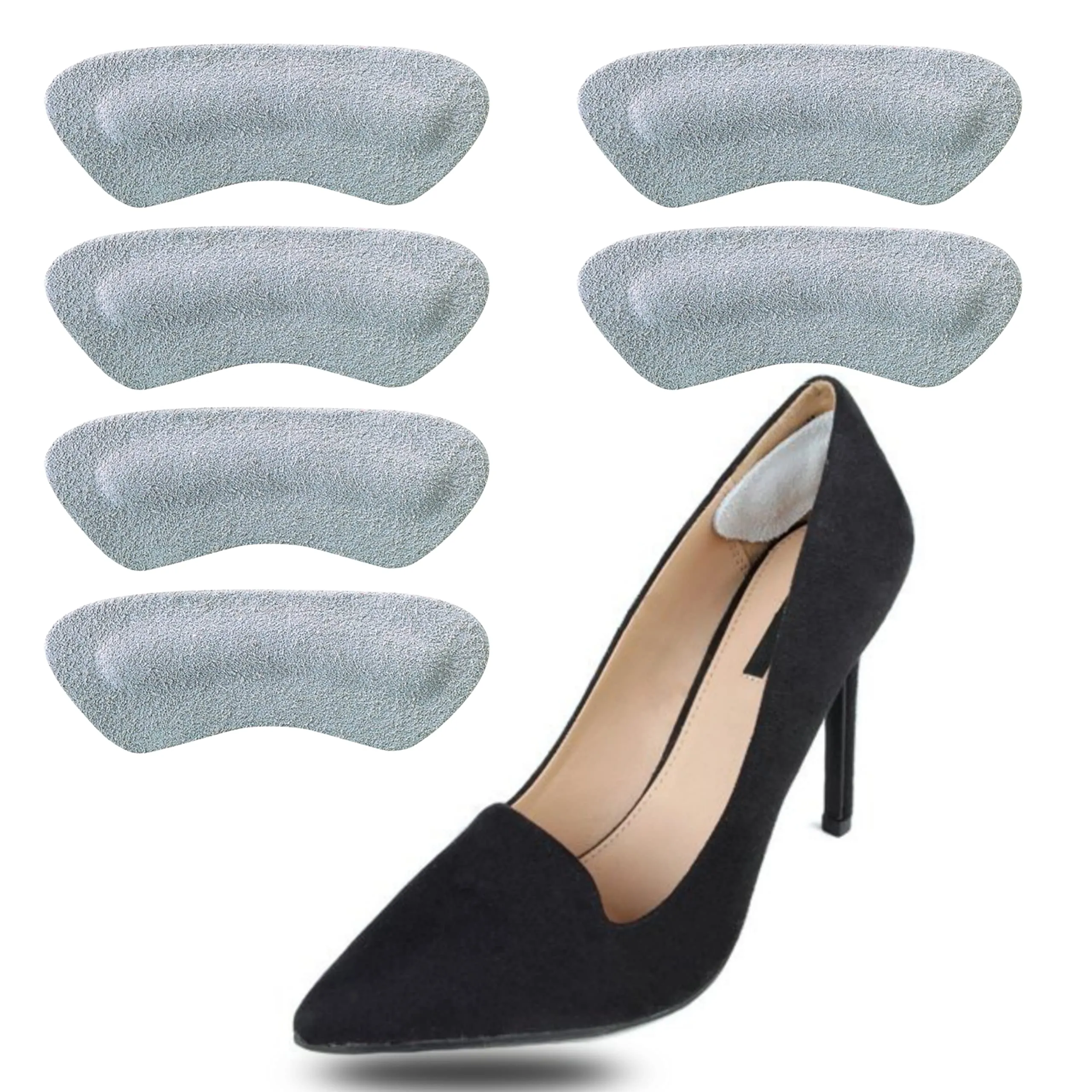 6 Pcs Heel Cushion Pads Heel Shoe Grips Self-Adhesive Heel Sports Cushion Anti-Slip Shoe Liners from Slipping Out and Rubbing - Perfect Heel Pads for Men Women