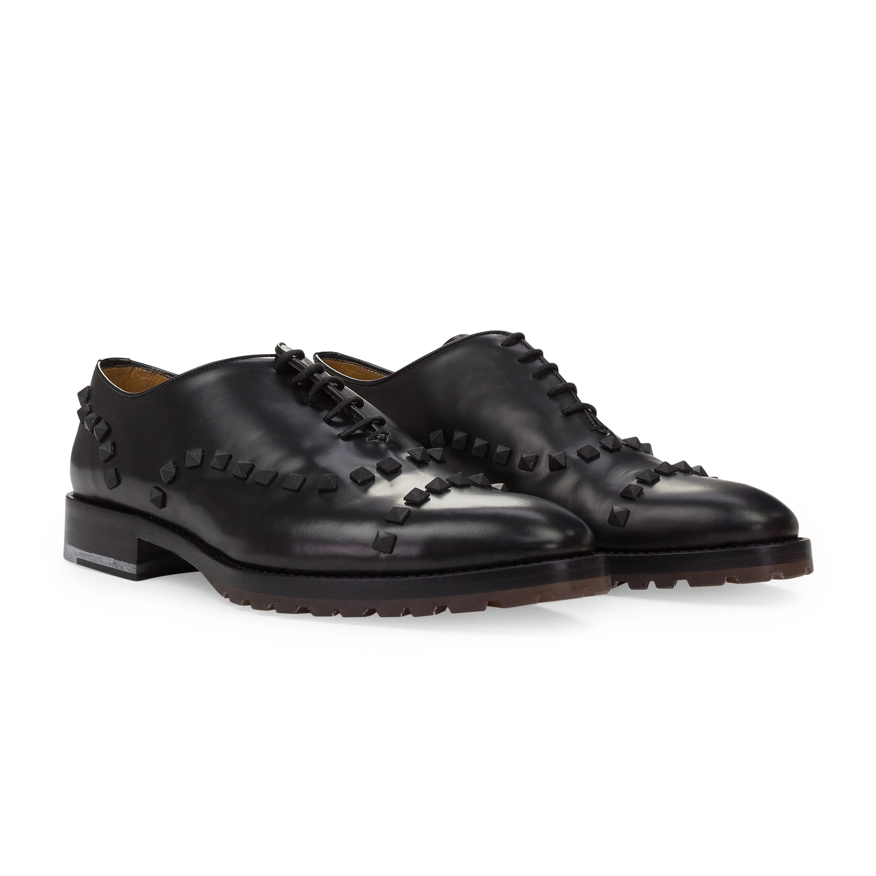 BLACK ROCKSTUD OXFORDS