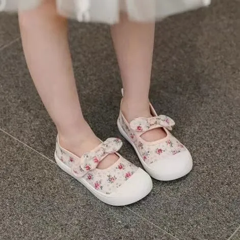 Bow Knot Canvas Princess Shoes