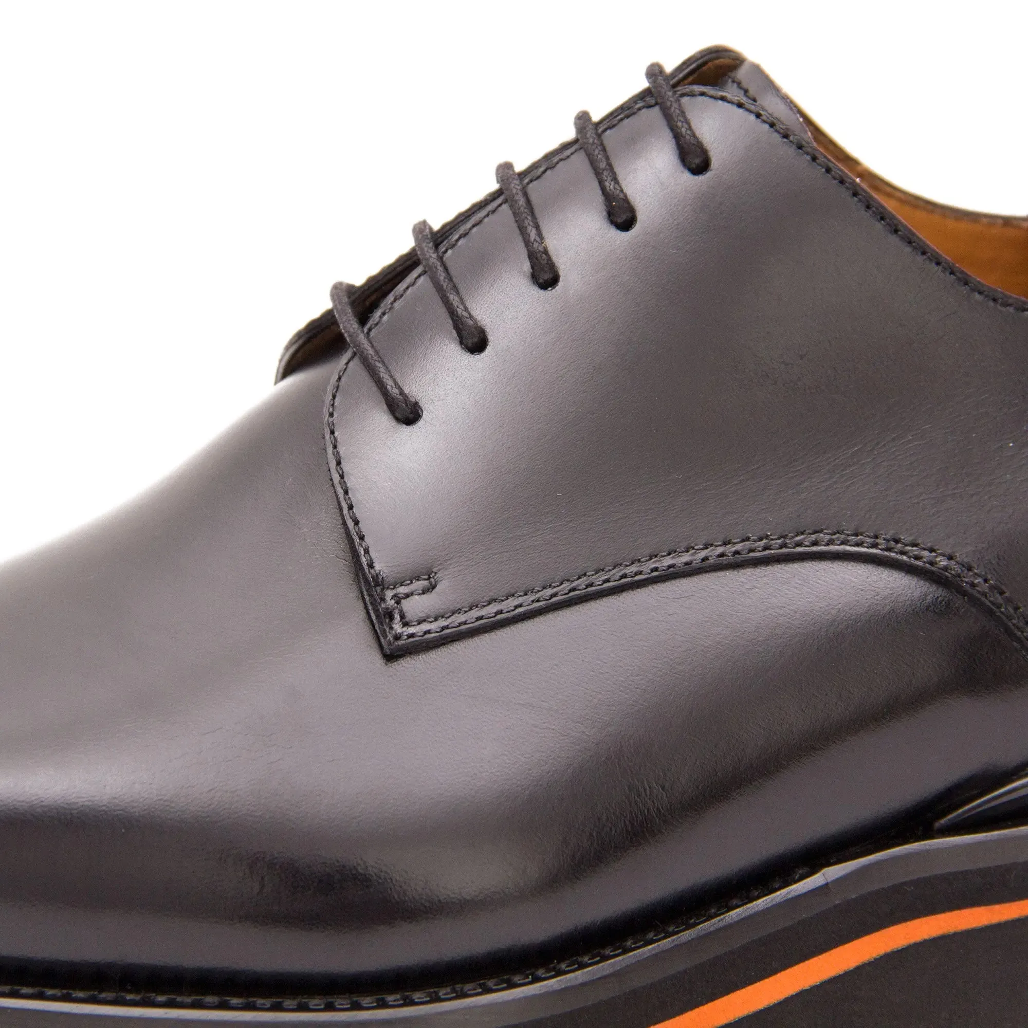 Calf leather business dress derby shoes Black