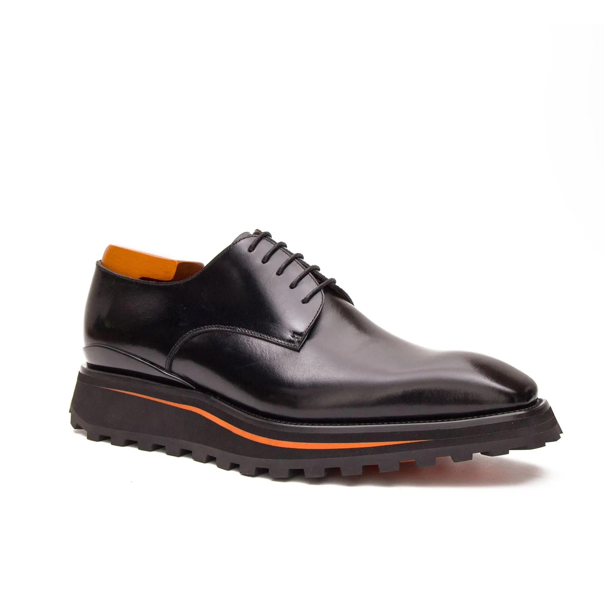 Calf leather business dress derby shoes Black