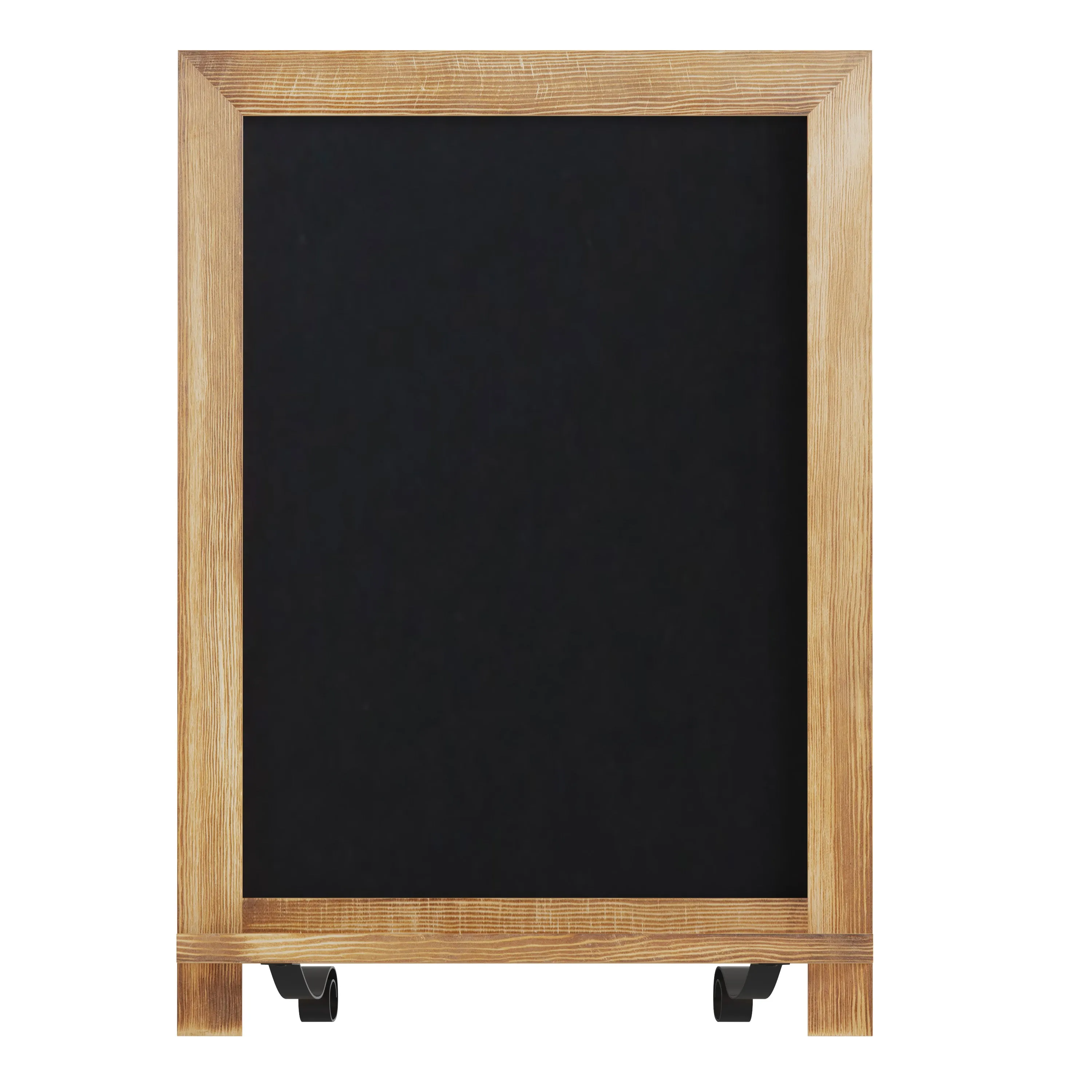 Canterbury 12" x 17" Torched Wood Tabletop Magnetic Chalkboards with Metal Scrolled Legs, Hanging Wall Chalkboards, Countertop Memo Boards, Set of 10