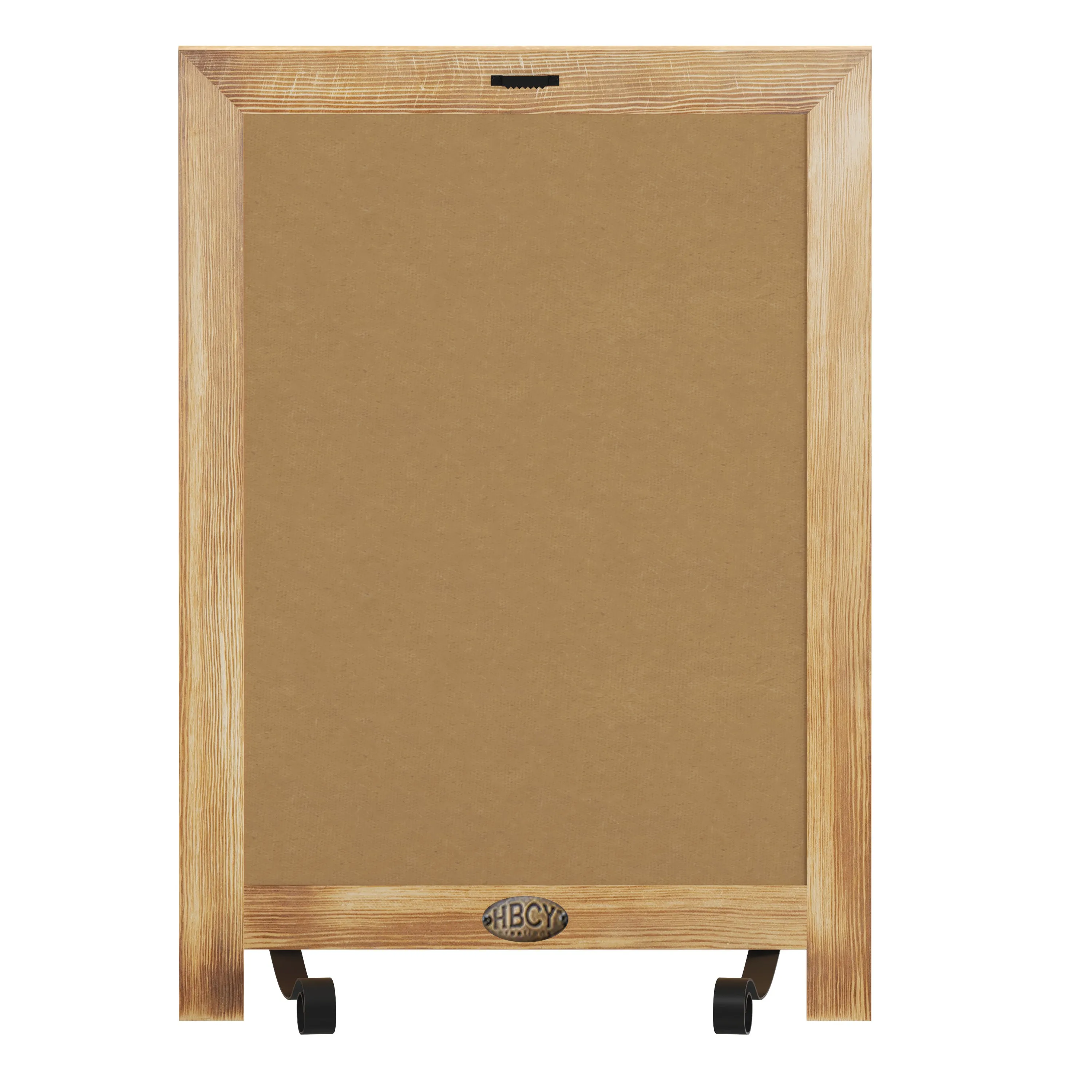 Canterbury 12" x 17" Torched Wood Tabletop Magnetic Chalkboards with Metal Scrolled Legs, Hanging Wall Chalkboards, Countertop Memo Boards, Set of 10