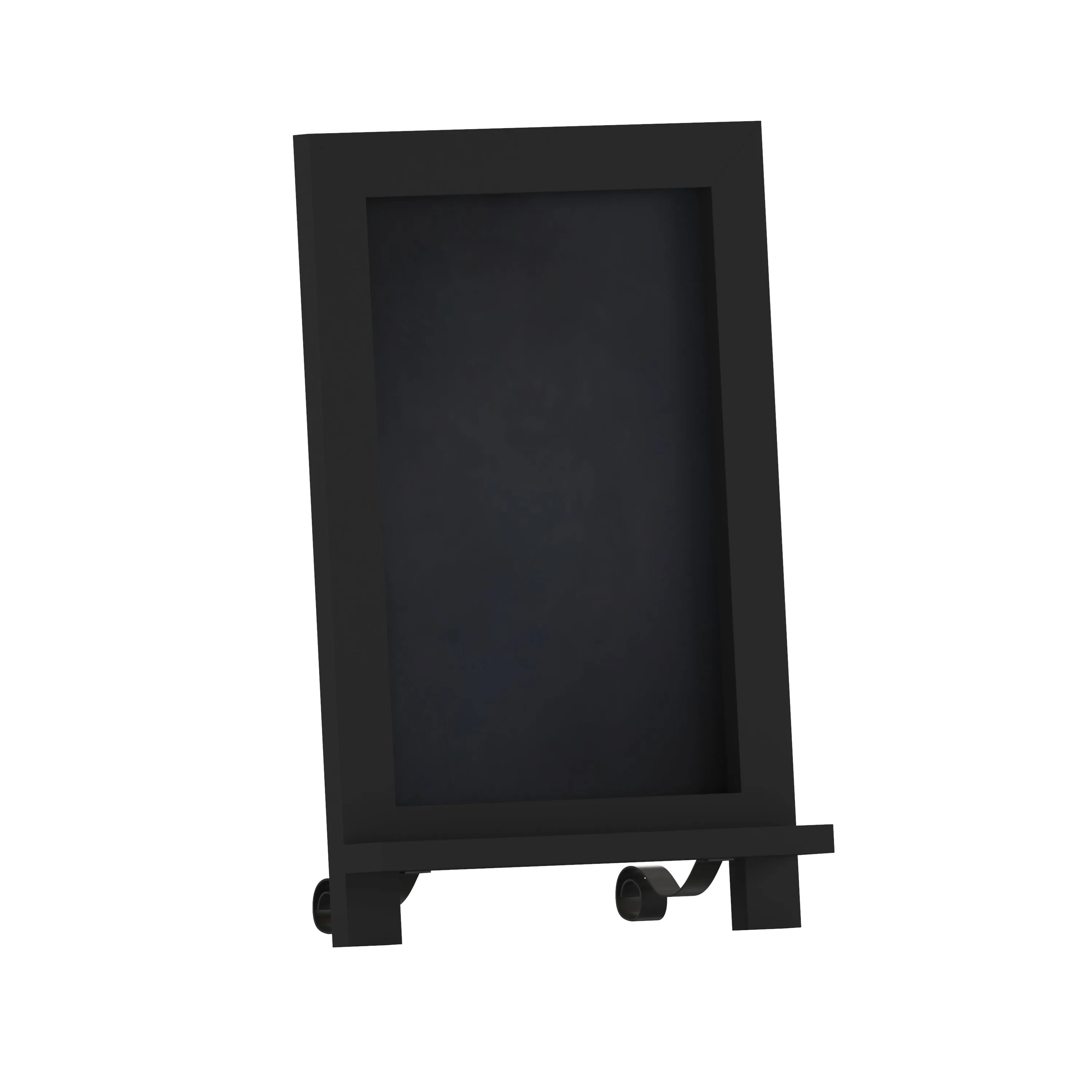 Canterbury 9.5" x 14" Black Tabletop Magnetic Chalkboard Sign with Metal Scrolled Legs, Hanging Wall Chalkboard, Countertop Memo Board