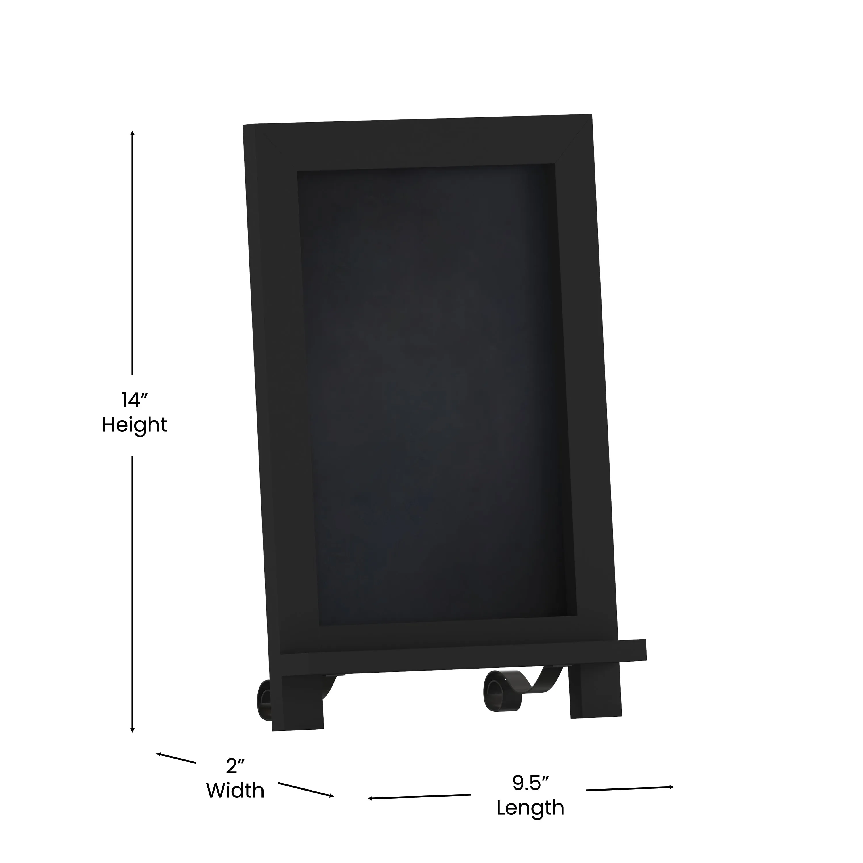 Canterbury 9.5" x 14" Black Tabletop Magnetic Chalkboards with Metal Scrolled Legs, Hanging Wall Chalkboards, Countertop Memo Boards, Set of 10