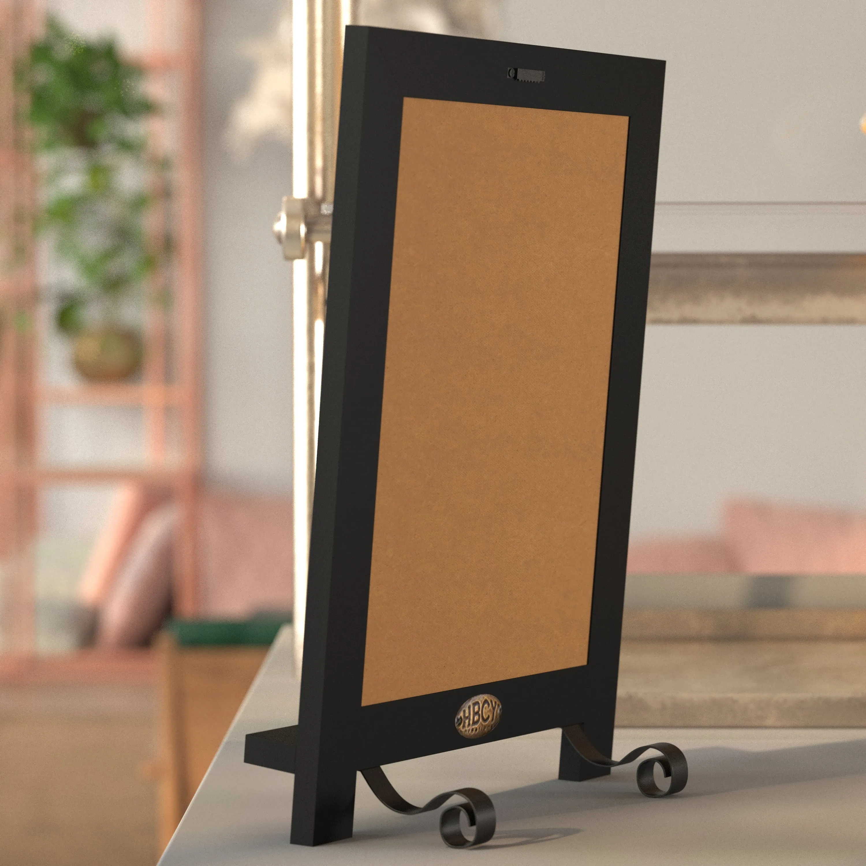 Canterbury 9.5" x 14" Black Tabletop Magnetic Chalkboards with Metal Scrolled Legs, Hanging Wall Chalkboards, Countertop Memo Boards, Set of 10