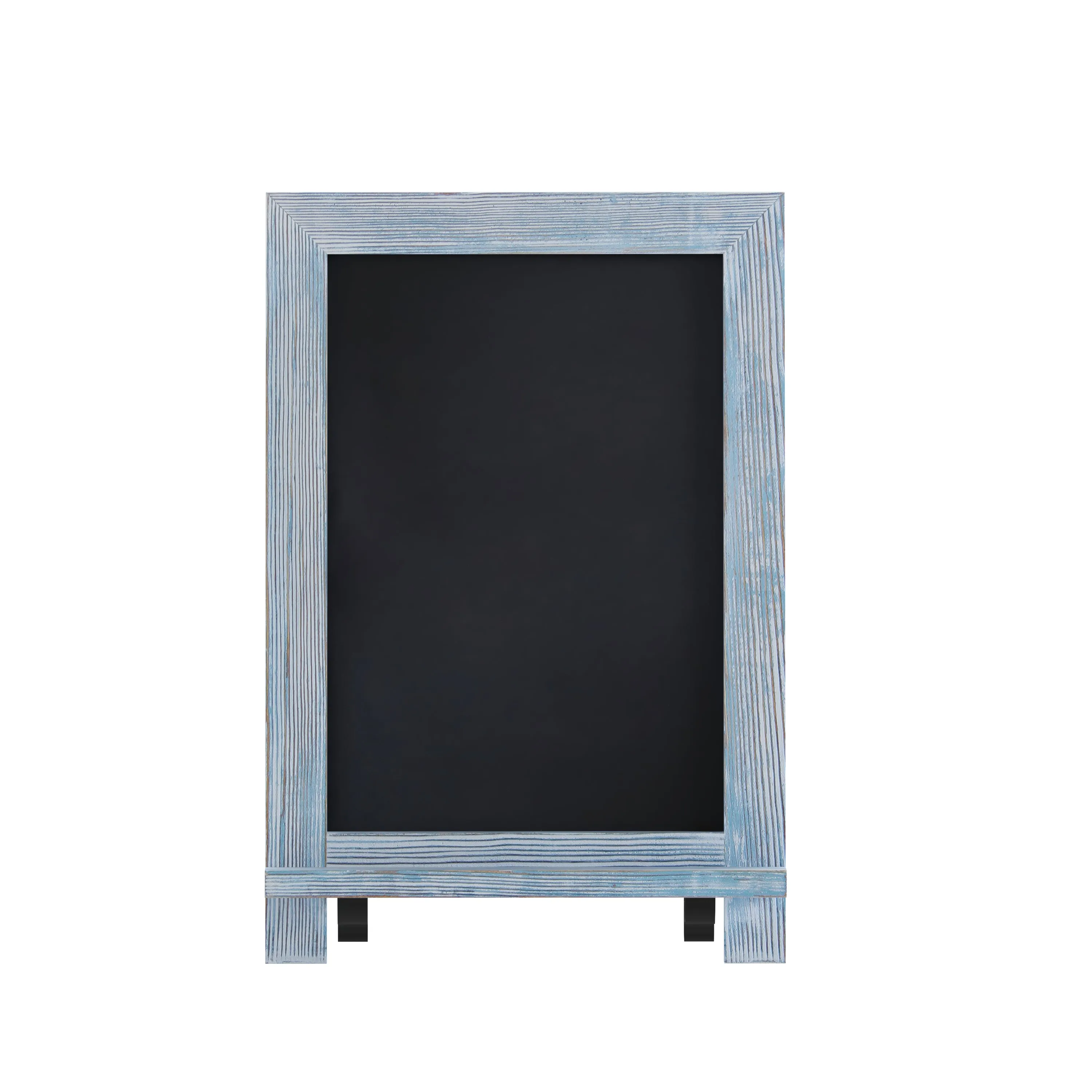 Canterbury 9.5" x 14" Rustic Blue Tabletop Magnetic Chalkboard Sign with Metal Scrolled Legs, Hanging Wall Chalkboard, Countertop Memo Board