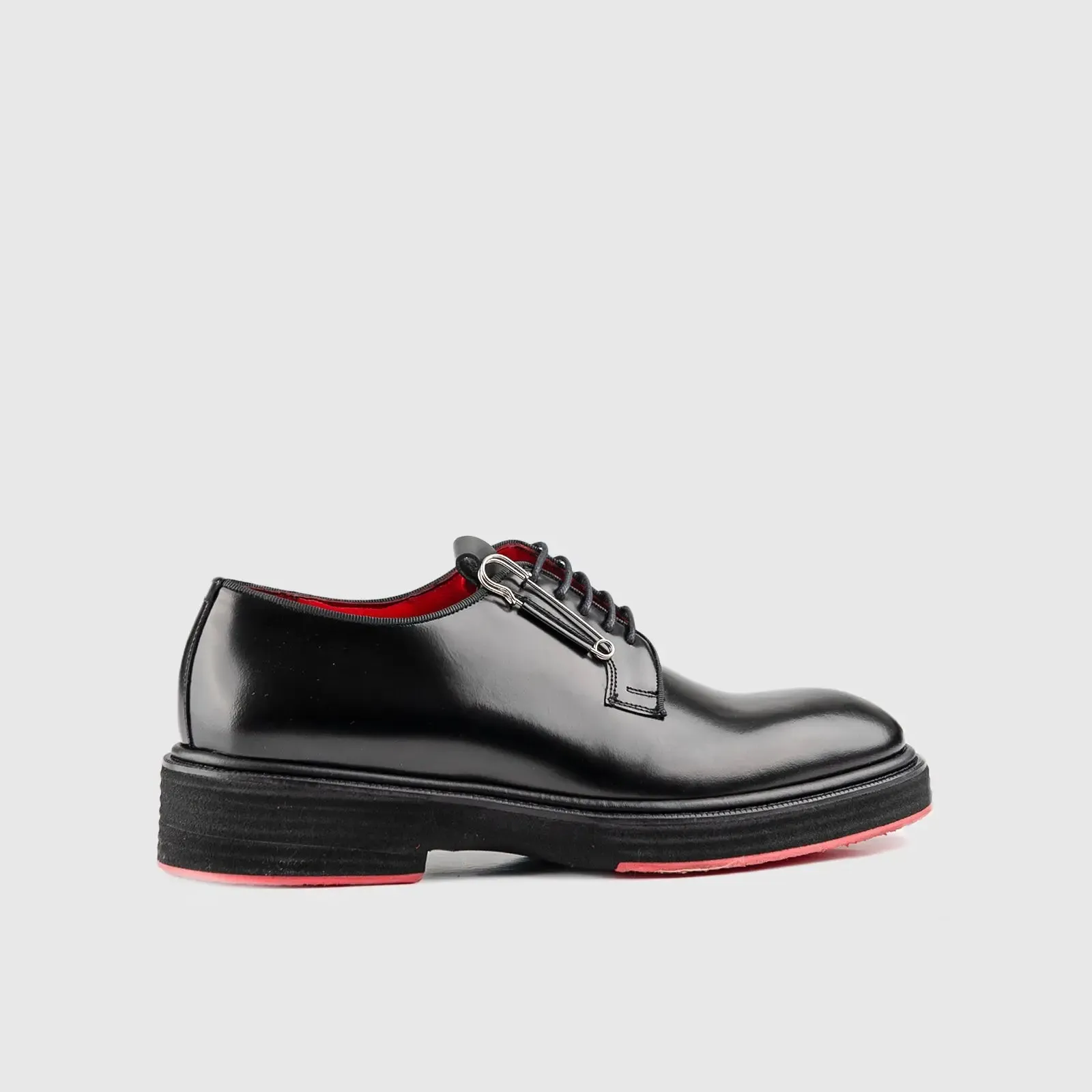 Chunky Sole Dress Oxfords Black Hi Shine 0218