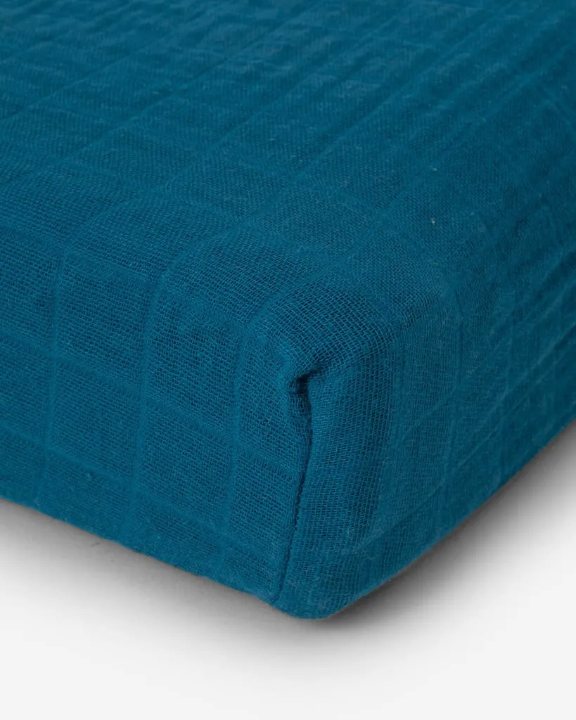 Cotton Muslin Changing Pad Cover - Lake by Little Unicorn