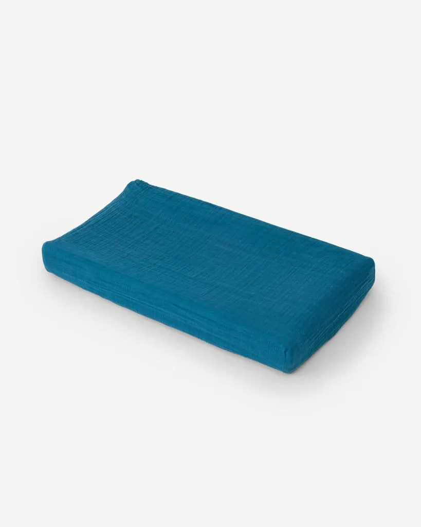 Cotton Muslin Changing Pad Cover - Lake by Little Unicorn