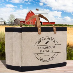 Custom Farmers Market Jute Canvas Tote Funny Farmer Market Bag Quote Jute Bag Shopping Bag Burlap Bag Farmhouse Bag Grocery Bag (FT1003)