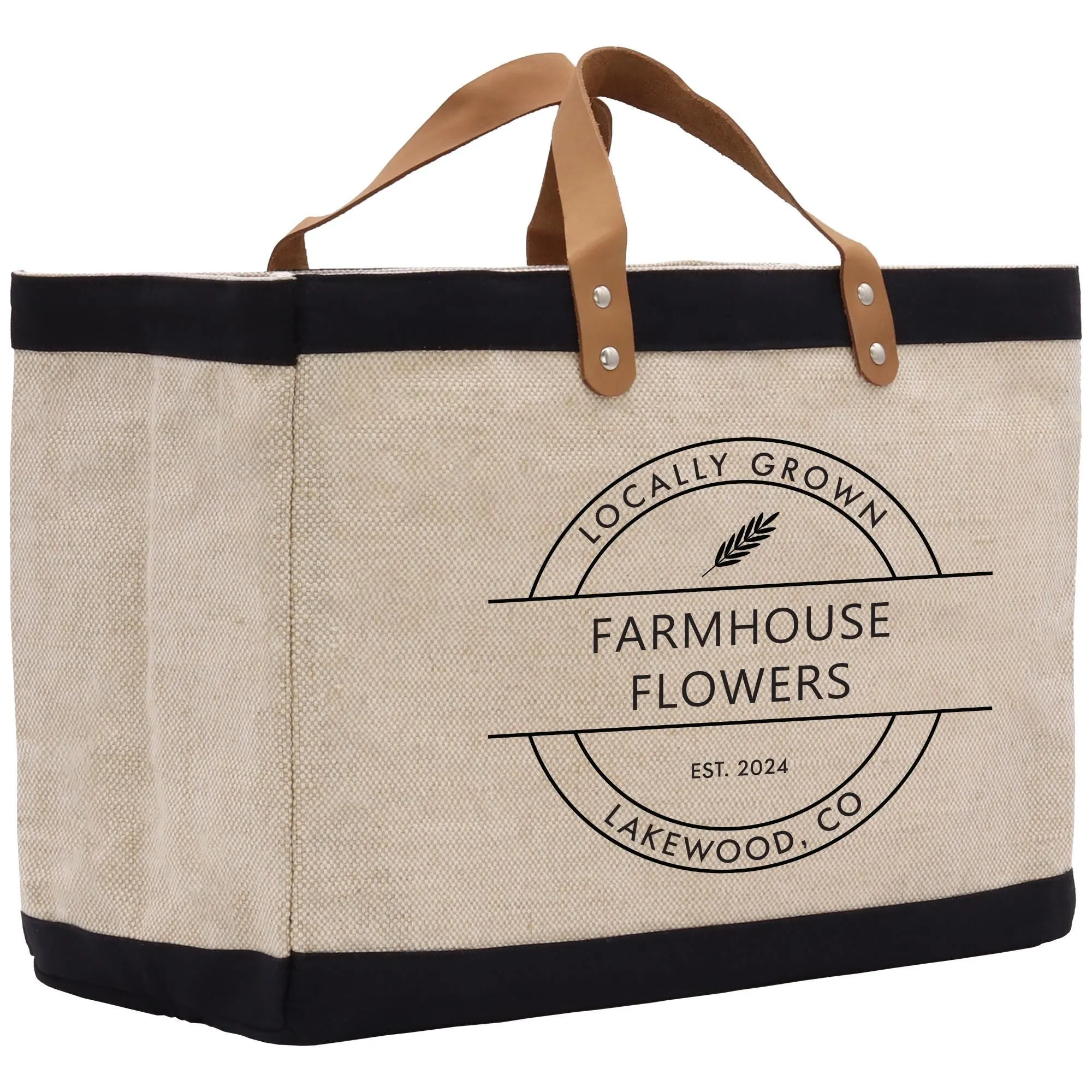 Custom Farmers Market Jute Canvas Tote Funny Farmer Market Bag Quote Jute Bag Shopping Bag Burlap Bag Farmhouse Bag Grocery Bag (FT1003)