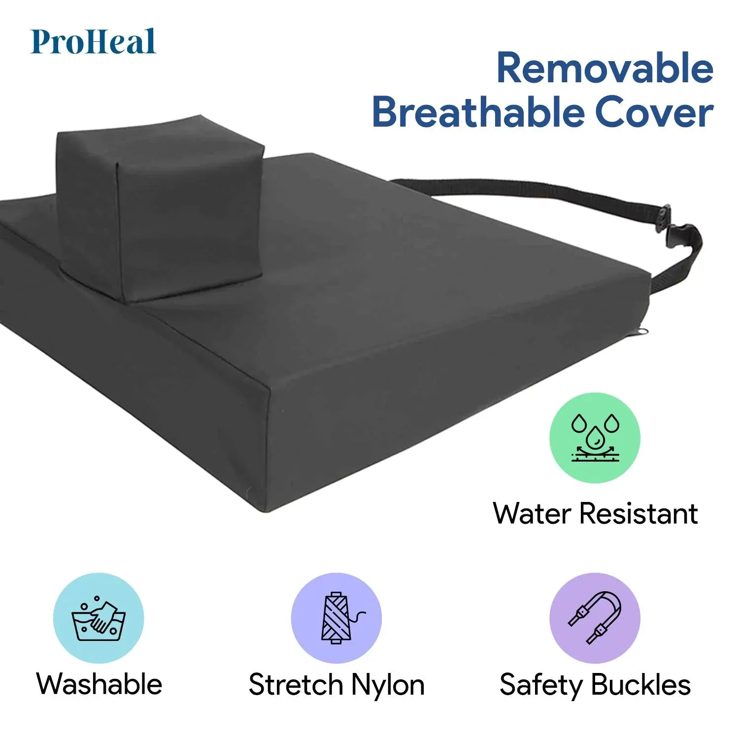 Foam Wedge Wheelchair Cushion with Pommel