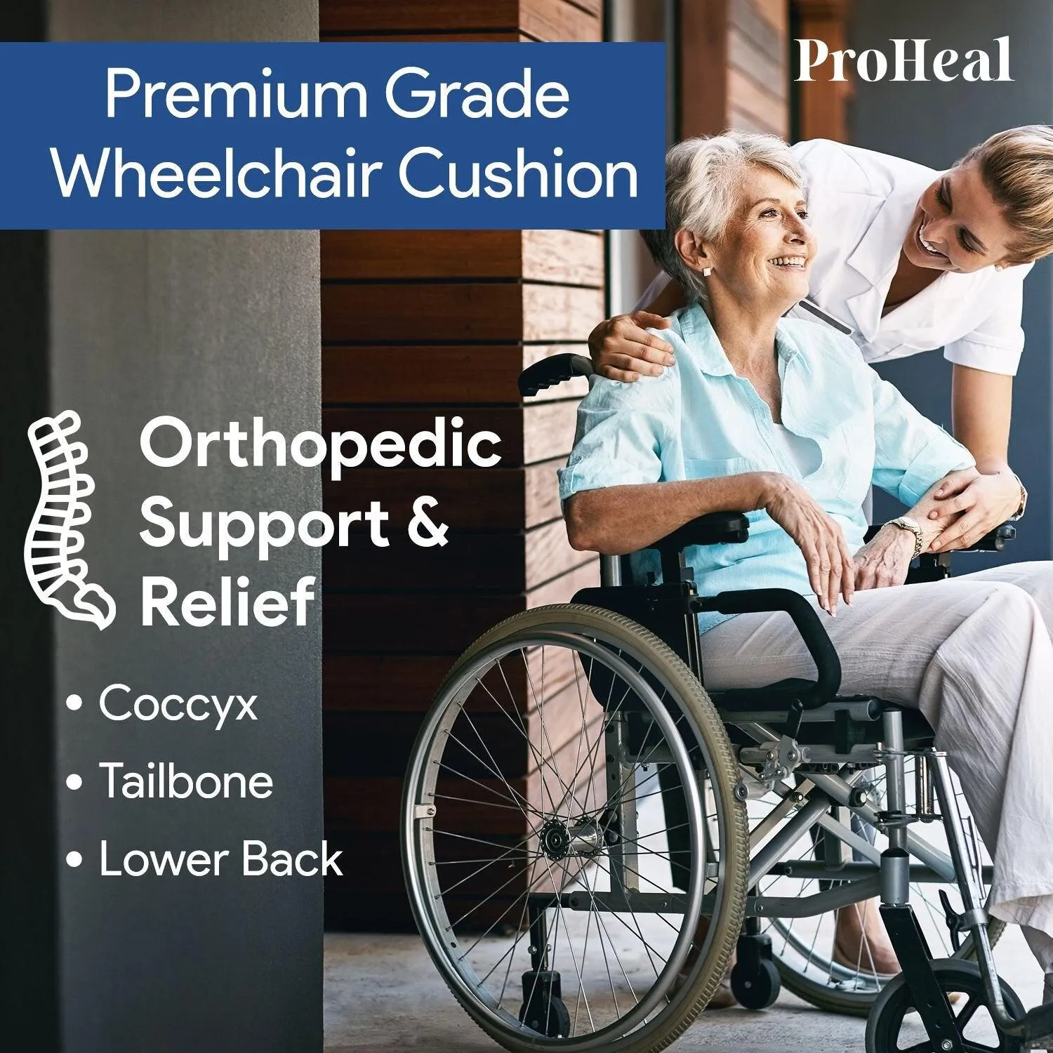 Foam Wedge Wheelchair Cushion with Pommel