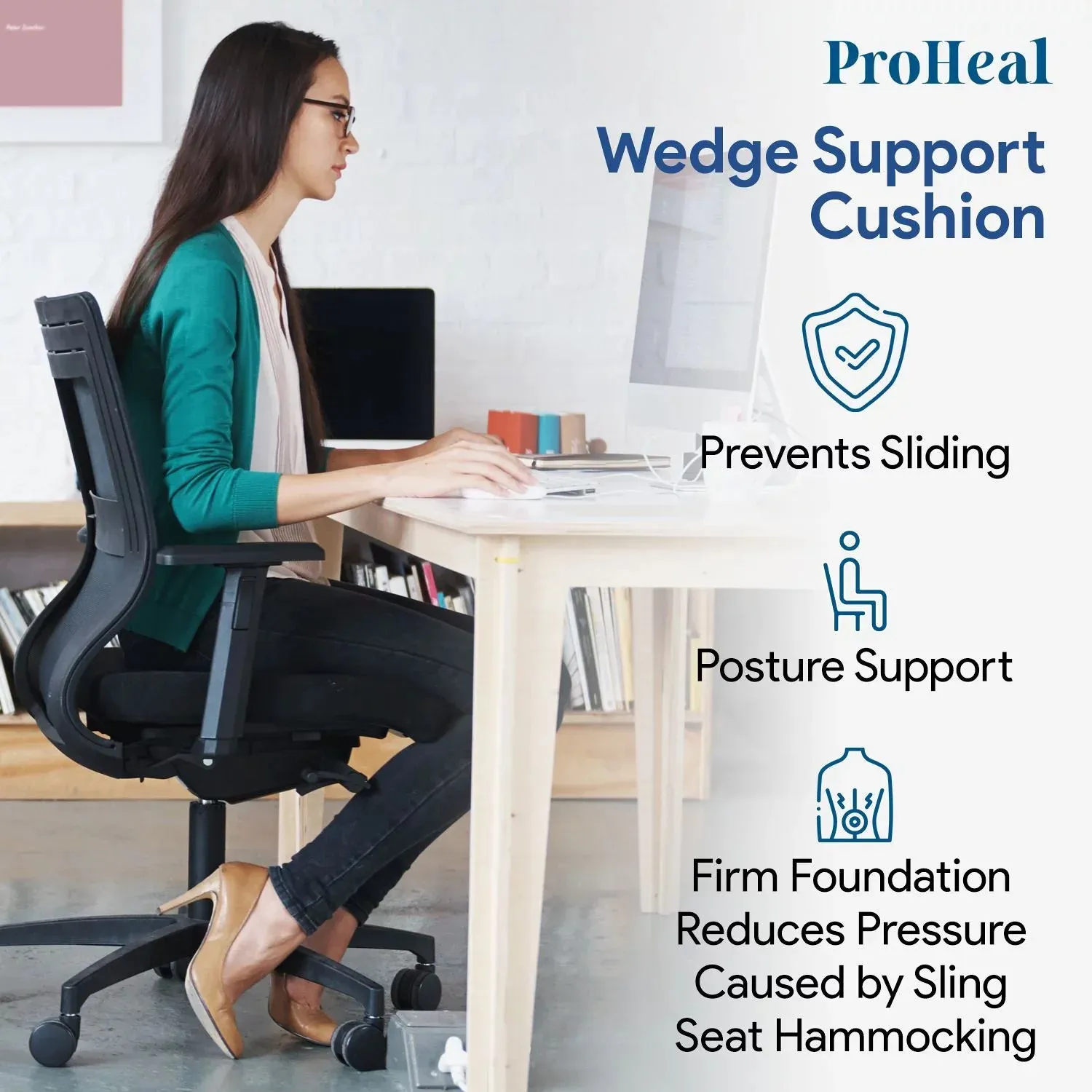 Foam Wedge Wheelchair Cushion with Pommel