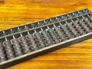Japanese Wooden Abacus 90 Bead 12 Decimal Place Soroban