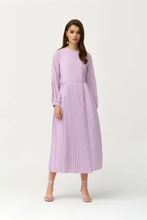 Light Purple Crepe Long Fancy Kaftan - NW-NO.5