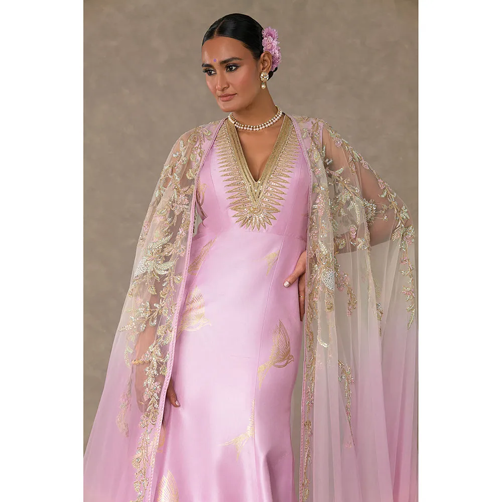 Masaba Barfi Pink Son-Chidiya Gown with Trail (Set of 2)