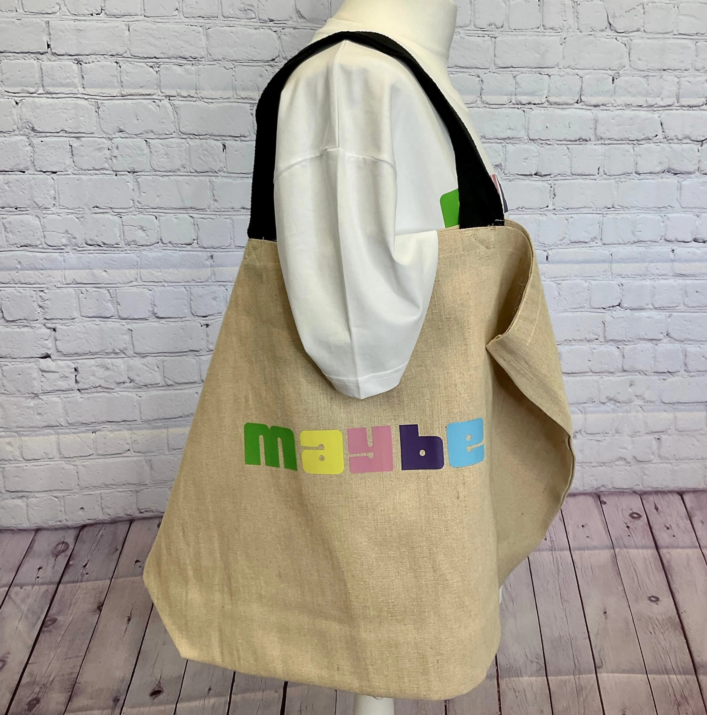 'Maybe' Summer Jumbo Jute Bag