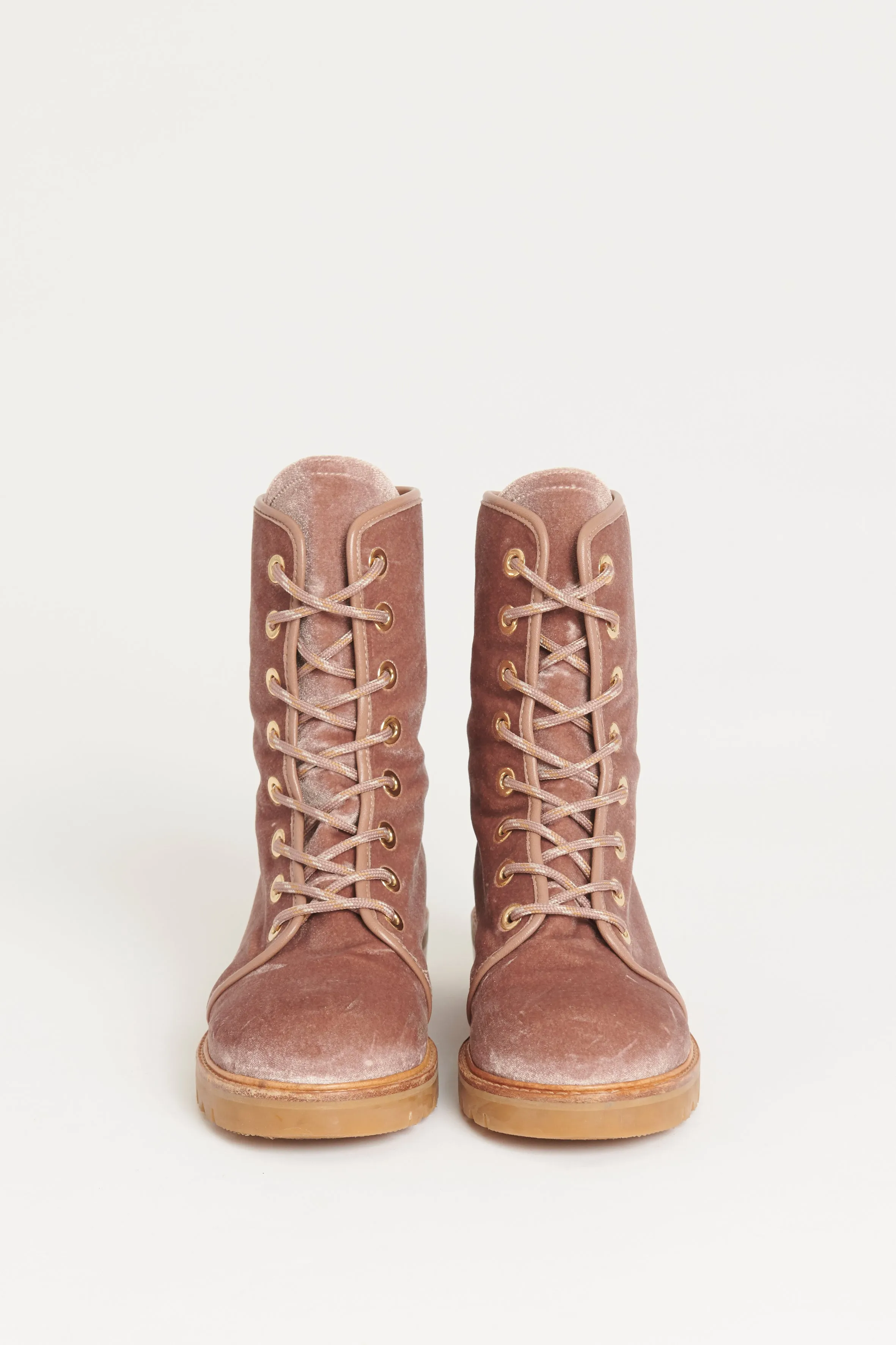 Pink Velvet Metermaid Preowned Hiking Boots