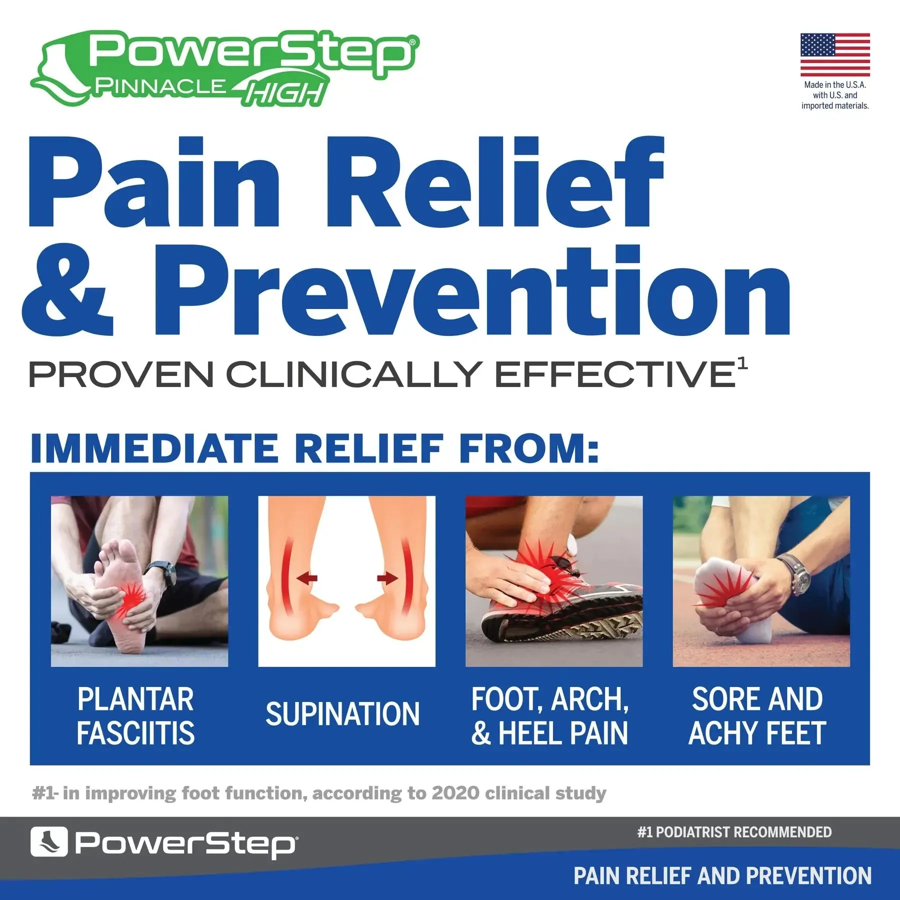 PowerStep Pinnacle High Insoles – Superior Support for High Arches