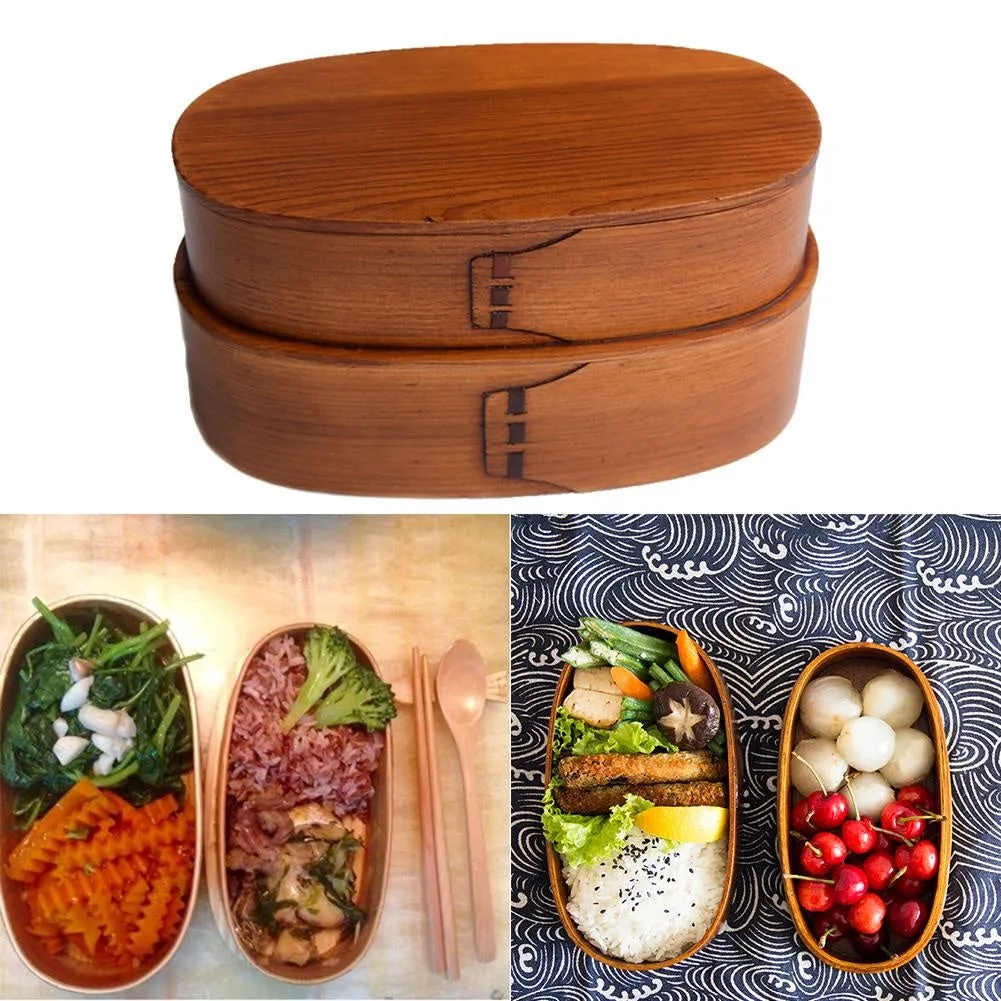 Traditional Japanese Wooden Bento Box