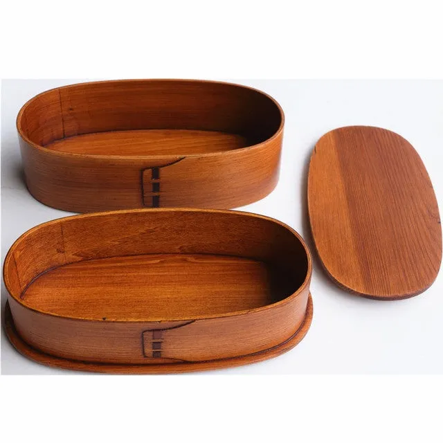 Traditional Japanese Wooden Bento Box