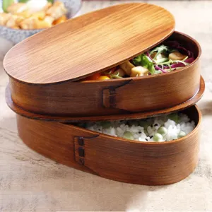 Traditional Japanese Wooden Bento Box