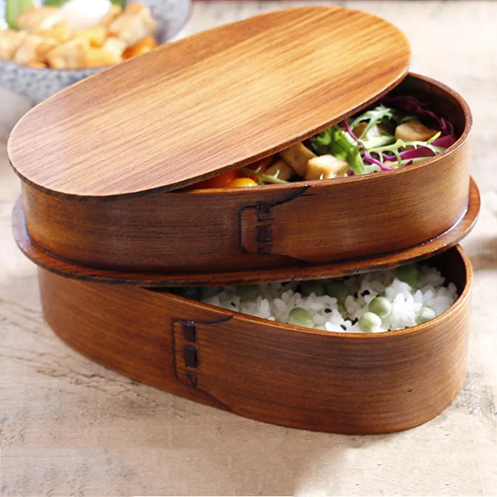 Traditional Japanese Wooden Bento Box