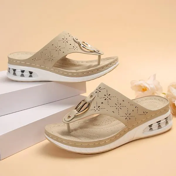 Women's Wedge Air Cushion Beach Flip Flops 22573319S