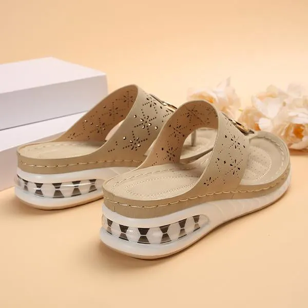 Women's Wedge Air Cushion Beach Flip Flops 22573319S