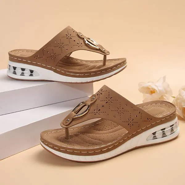 Women's Wedge Air Cushion Beach Flip Flops 22573319S