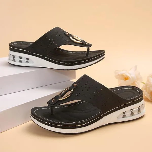 Women's Wedge Air Cushion Beach Flip Flops 22573319S